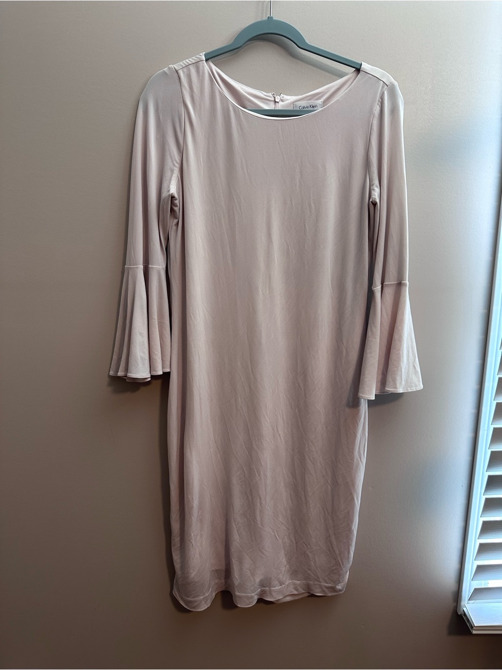 Calvin Klein Blush Bell-Sleeve Sheath Dress